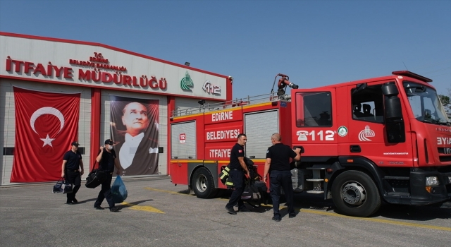 Edirne itfaiyesi Muğla’daki orman yangını söndürme çalışmalarına destek için yola çıktı