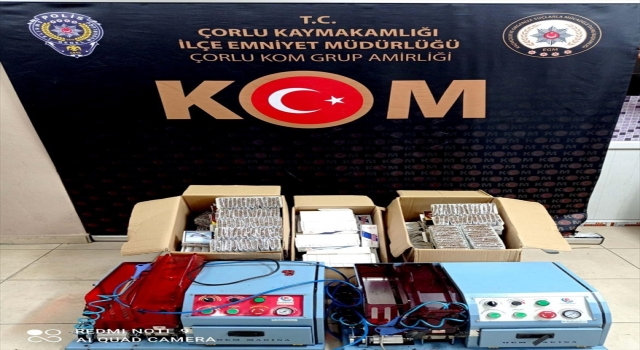 Çorlu’da 16 bin 480 dolu makaron ele geçirildi