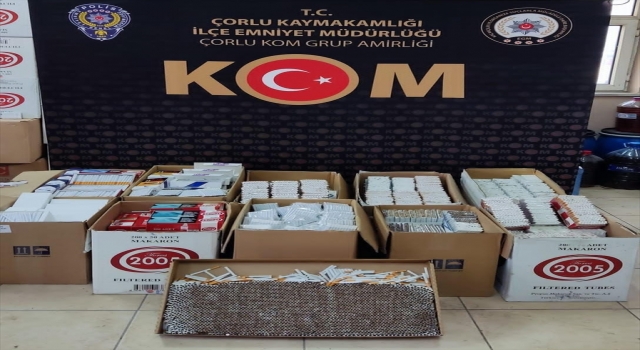 Tekirdağ’da çok miktarda kaçak tütün ve makaron ele geçirildi