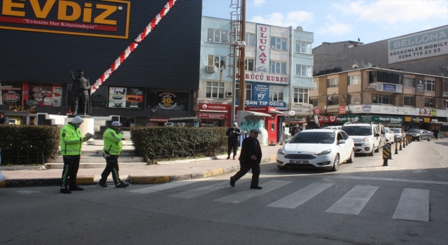 Keşan’da yayalara yol vermeyen sürücüler denetlendi