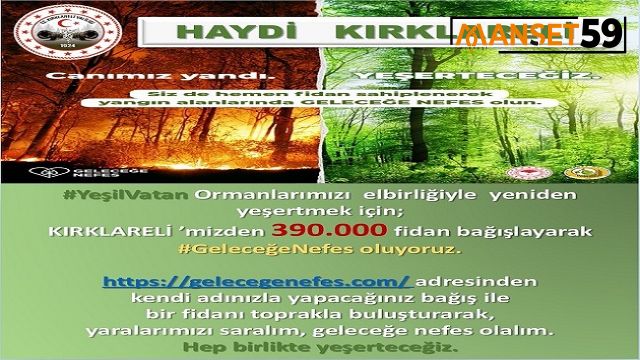 Kırklareli’nde fidan kampanyası başlatıldı