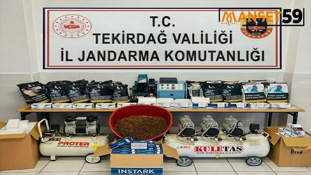 Tekirdağ’da bir evde çok sayıda makaron ve kaçak tütün ele geçirildi