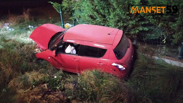 Tekirdağ'da otomobil şarampole uçtu: 1 yaralı