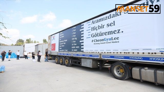 Tekirdağ’daki Güney Kore sermayeli fabrikadan Marmaris ve Kastamonu’ya 2 tır yardım gönderildi