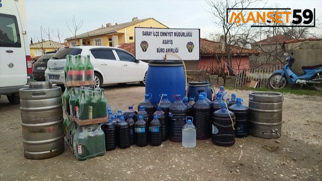 Tekirdağ’da 480 litre sahte içki ele geçirildi