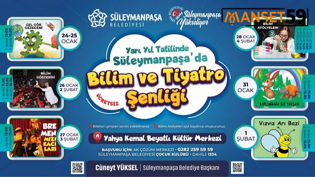 YARIYIL TATİLİ SÜLEYMANPAŞA BELEDİYESİ İLE DOLU DOLU GEÇECEK