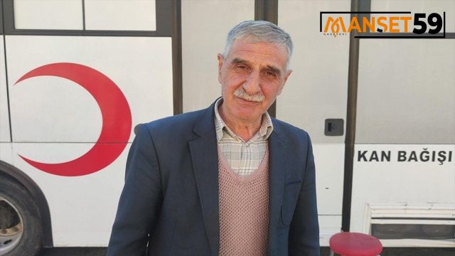 Tekirdağ’da 47 yıldır kan veren bağışçıya madalya