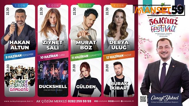 56. KİRAZ FESTİVALİ PROGRAMI BELLİ OLDU