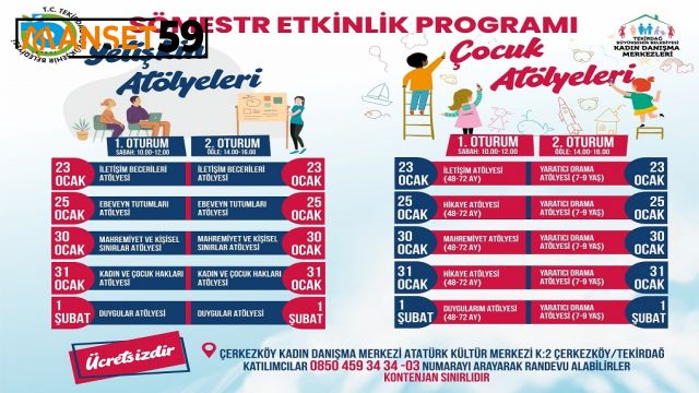 BÜYÜKŞEHİRDEN, YETİŞKİNLER VE ÇOCUKLAR İÇİN ‘SÖMESTR ETKİNLİKLERİ PROGRAMI’