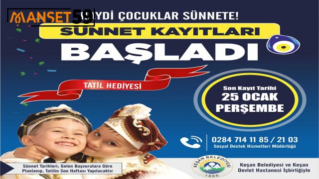 Keşan Belediyesi, toplu sünnet için kayıt almaya başladı